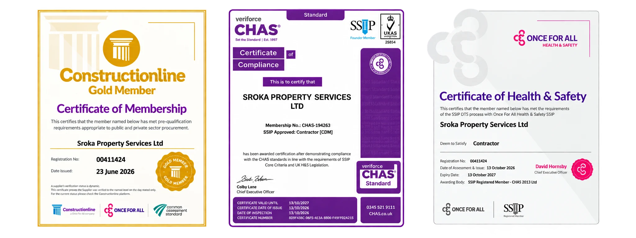 Certificates
